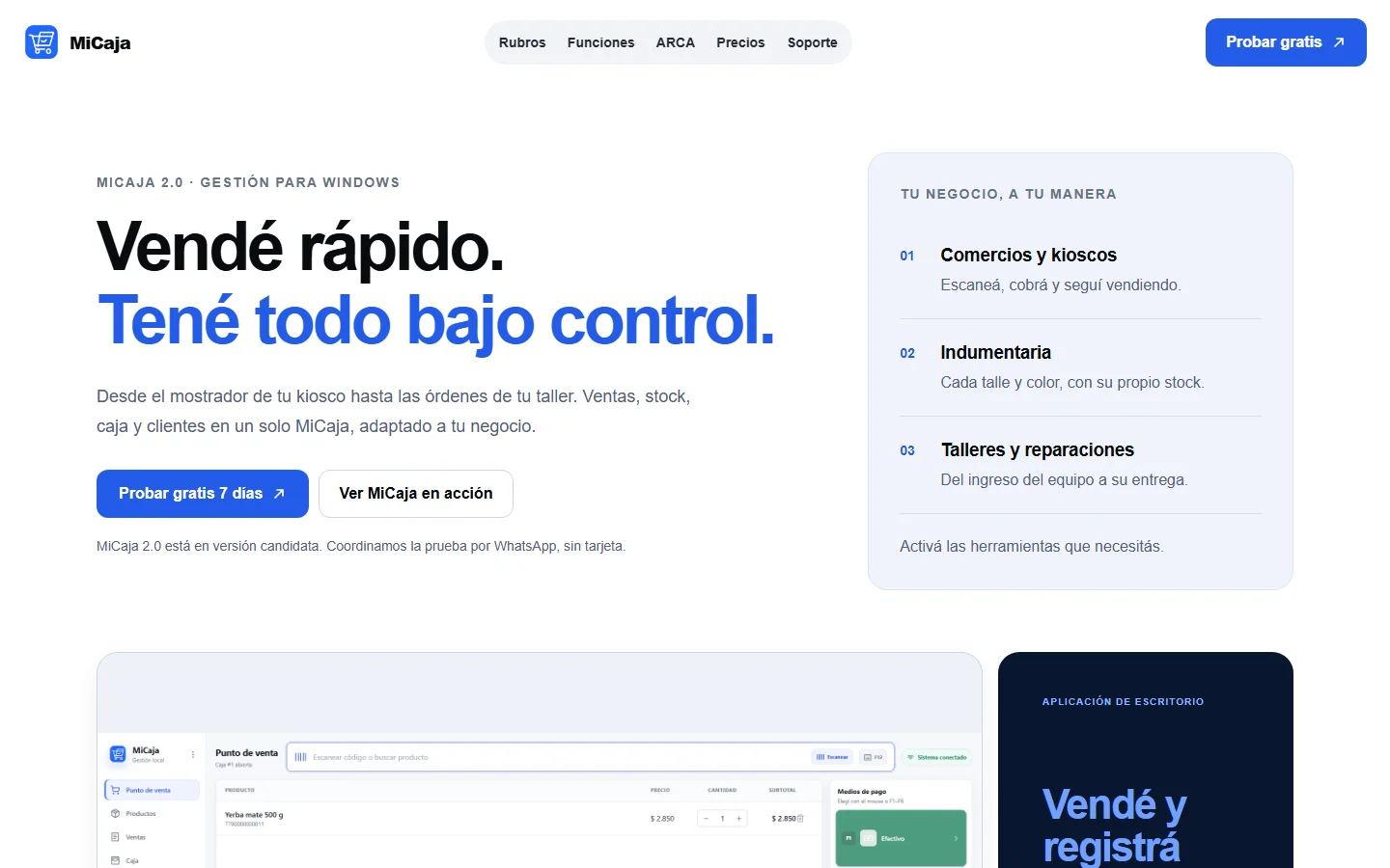 Captura real de MiCaja
